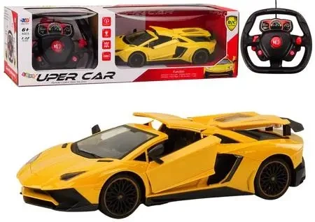Samochód sportowy RC 1:12 żółty - Leantoys
