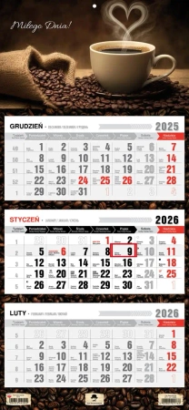 Kalendarz 2026 trójdzielny Kawa KT1–V.67 - Pan Kalendarzyk