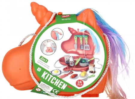 Kuchnia z akcesoriami. Jednorożec, torebka. Mega Creative