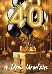 Karnet B6 3D Urodziny 40 - Armin Style