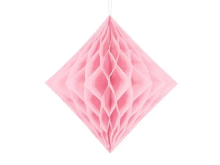 Diament bibułowy jasny różowy 30cm - PartyDeco