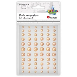 Perełki samoprzylepne 66szt jasnozłote mix - Titanum