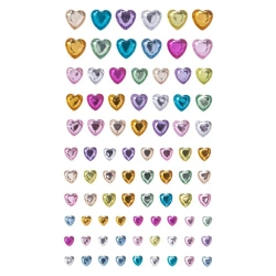 Kryształy samoprzylepne serduszka 84szt MIX - Dalprint dpCraft