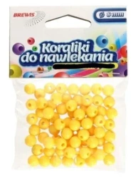 Koraliki do nawlekania żółte + sznurek 8mm 16g - Brewis