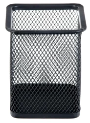 Pojemnik na długopisy metalowy kwadratowy czarny - STARPAK