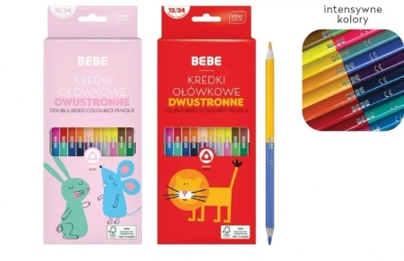 Kredki ołówkowe dwustronne BB Kids 12/24 kol - INTERDRUK