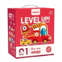 Mideer LEVEL UP! Zestaw dziecięcych puzzli dla początkujących - Pojazdy