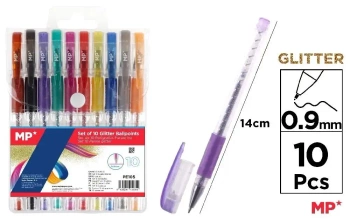 Długopis brokatowy 0.9mm 10 kolorów - MP Main Paper