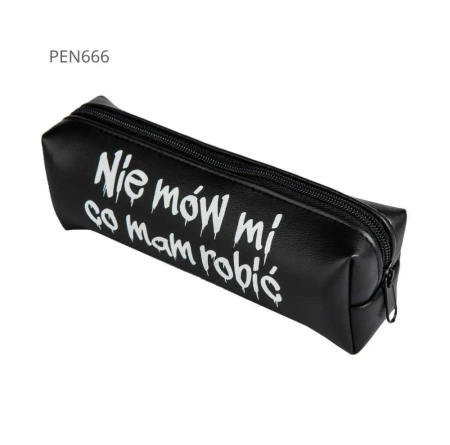 Piórnik jednokomorowy czarny -Nie mów mi co ma - Pajacyk