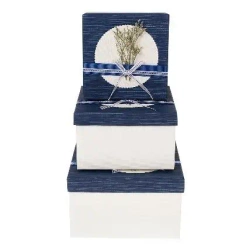 Pudełko kwadrat z kokardą 3szt ROZETTE