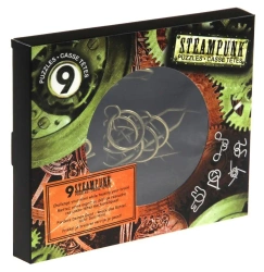 Łamigłówki metalowe 9 szt Steampunk brązowy G3