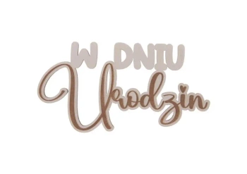 Drewniany napis - W dniu urodzin 5szt biały - Cresco