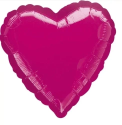Balon foliowy metalik fuksja serce 43cm - Amscan
