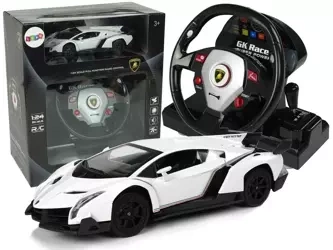 Auto zdalnie sterowane Lamborghini Veneno białe - Leantoys
