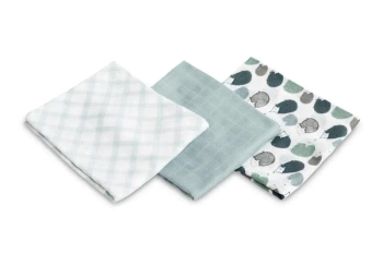 Pielucha bambusowa 3-pak jeżyk blue 70x80cm