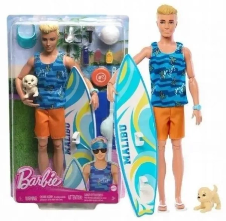 Barbie Fashionistas. Ken surfer + akcesoria HPT50 - Mattel