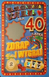 Karnet Urodziny 40 męskie - YEKU