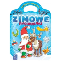 Zimowe rysowanki. Książeczka z naklejkami - Anna Podgórska