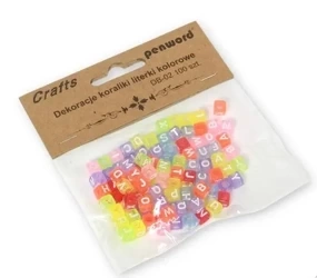 Koraliki literki rolorowe 6x6mm 100szt - Penword