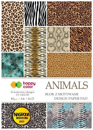 Blok z motywami Animals Wild A4/16K HAPPY COLOR - GDD