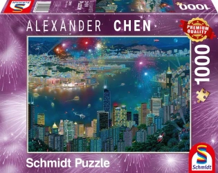 Puzzle 1000 PQ Fajerwerki nad Hongkongiem A. Chen 108673 - Schmidt Puzzle