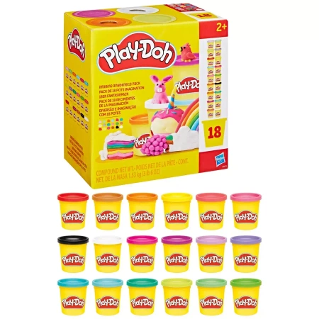 PLAY-DOH Zestaw 18 Kolorowych Tub, zestaw kreatywny