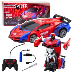 Samochód Robot Spider R/C 2w1 światło dźwięk - Leantoys