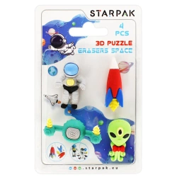 Gumka do mazania 3D -puzzle Space. 4 szt. - Starpak