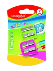 Temperówka plastikowa podwójna pastel 2szt MIX - Keyroad