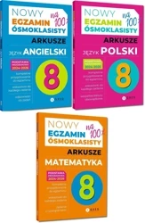 3W1 EGZAMIN ÓSMOKLASISTY ARKUSZE J. POLSKI + J. ANGIELSKI + MATEMATYKA 2025 - praca zbiorowa