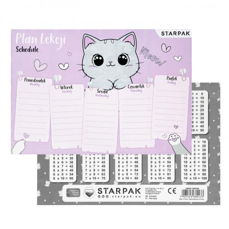 Plan Lekcji Tabl Mnoz A5 Kitty Starpak Pb A 25/750
