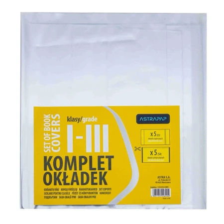 Paczka uniwersalnych okładek Astrapap do klas I-III - ASTRA art-pap