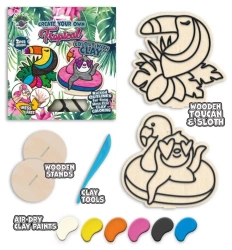 Zestaw do kolorowania plasteliną na drewnie Tropik - Splat Planet