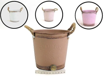 Osłonka na doniczkę metalowa 15x14cm MIX - ADAR