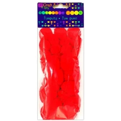Pompony akrylowe czerwone 24szt mix - Dalprint dpCraft