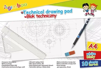 Blok techniczny A4, 10 kartek, biały