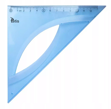 Ekierka równoramienna 13cm niebieska - Tetis
