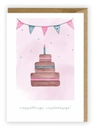 Kartka urodzinowa, eko koperta K019 - Cardie