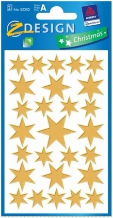 Naklejki świąteczne - złote gwiazdy - Zdesign