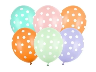 Balony kropki 30cm 6szt - PartyDeco