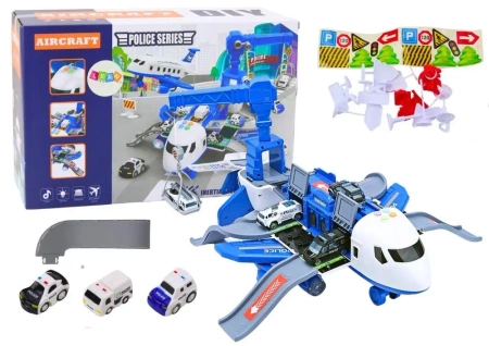 Samolot interaktywny do rozłożenia policja 2w1 - Leantoys
