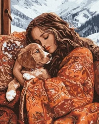 Malowania po numerach - Przytulanie zwierzaka - Ideyka