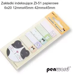 Zakładki indeksujące 12x45mm 6x20szt papierowe - Penword