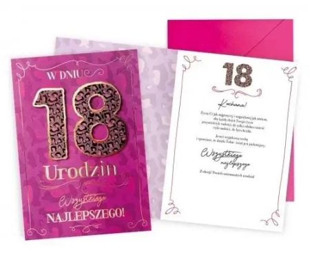 Karnet Urodziny 18 - Kukartka