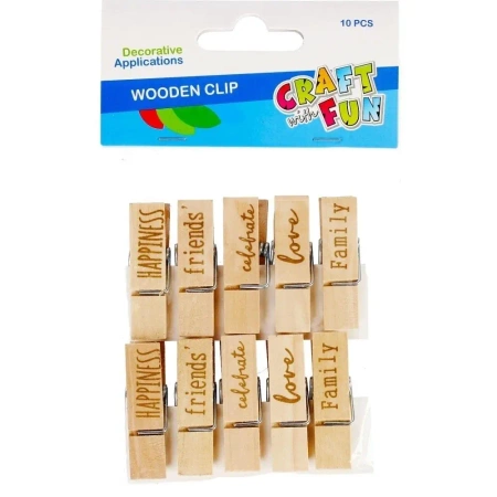 Klamerki drewniane 6szt - Craft with Fun