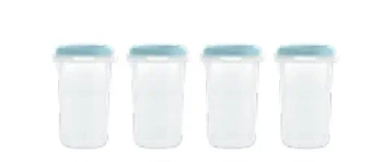 Pojemniki na żywność hermetycznie zamykane Terra 4x330 ml - morski