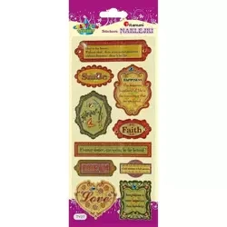 Naklejki wypukłe miękkie ramki z napisem mix 10szt - Titanum