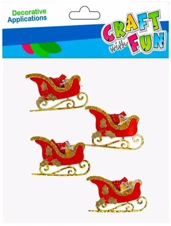 Naklejki BoŻe Narodzenie Sanie Op.4 szt. Craft with Fun 501400