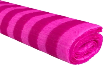 Paczka Bibuła marszczona 50x200 paski różowe na różowym jasnym 10 rolek - TYMOS