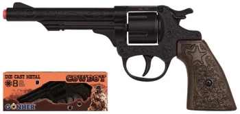 Rewolwer kowbojski metalowy 8 naboi - Gonher